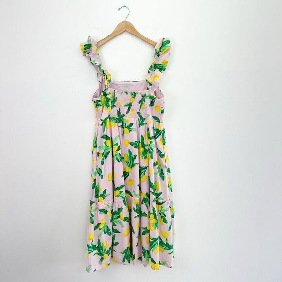 J. Crew Factory Women’s Plus Size Pink Lemon Novelty Printed Sleeveless Midi Dre - Picture 3 of 15